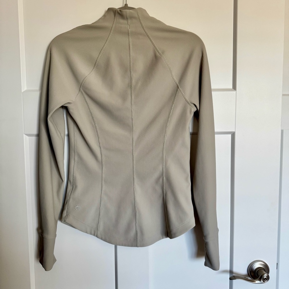 Athleta Salutation Full Zip Ribbed Jacket Oyster … - image 3